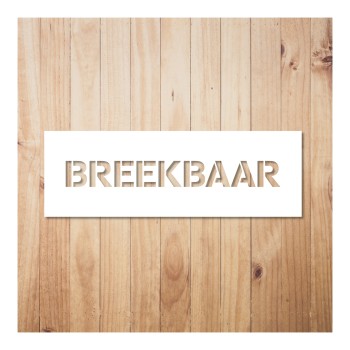 Sjabloon met de tekst 'breekbaar' erop